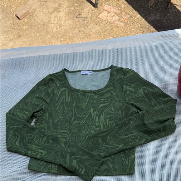 Good American Tops - Good American womens Swirl Pattern Green Blouse size 1